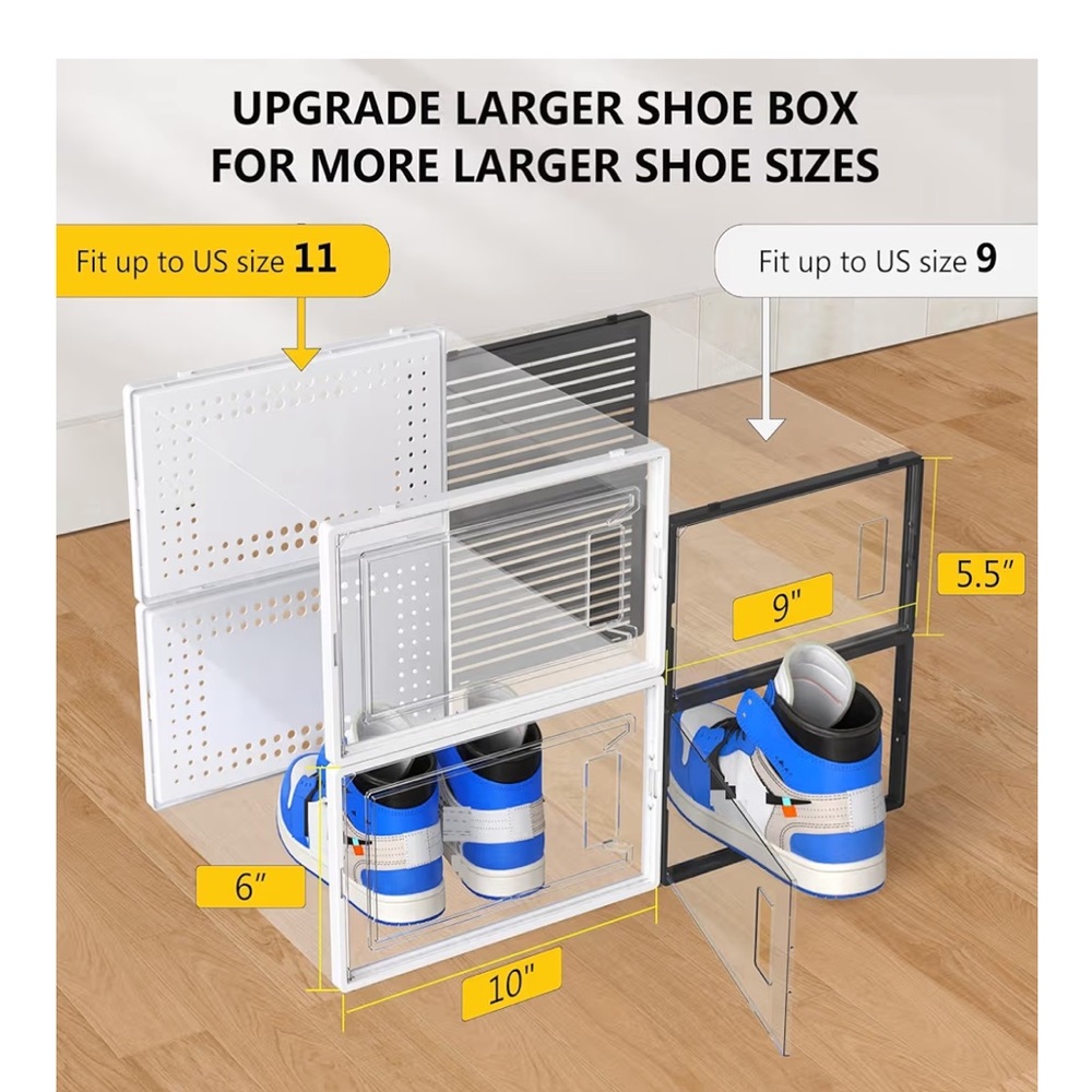 Clear Stackable Shoe Storage Boxes - Set 2 - Picture 3 of 5